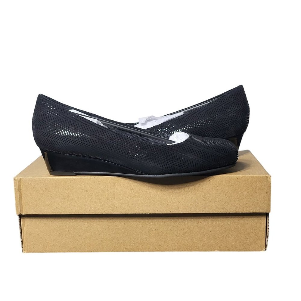 Trotters Womens Lauren Herringbone Slip-On Pump Heels 6.5 New in Box Career